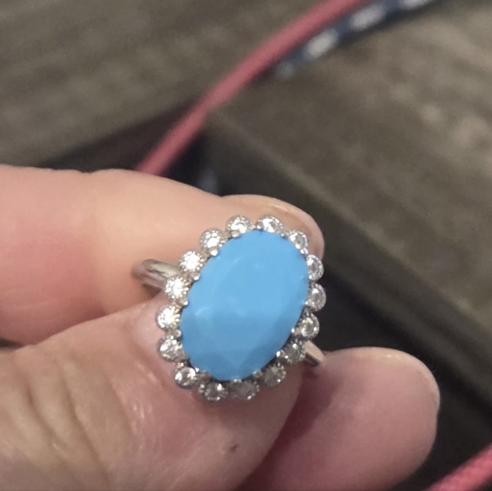 Turquoise and Silver Women's Ring
